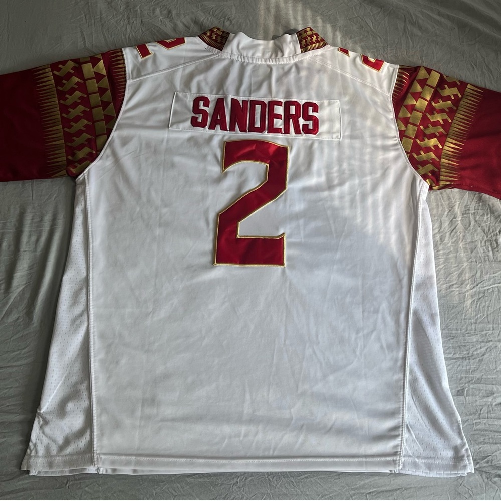 Deion Sanders Jersey Mens Large White Florida State Seminoles 9ers